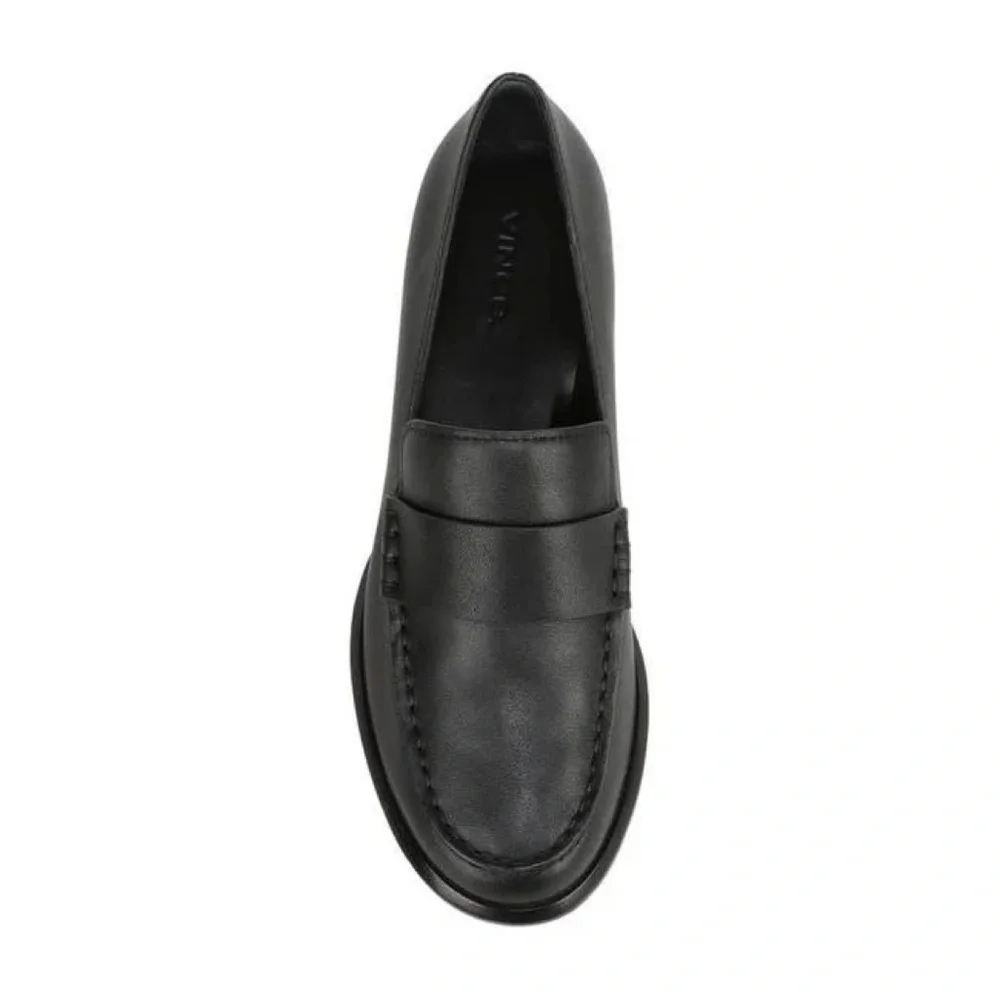 New Vince Nelli Leather Loafer Black Leather Sz 8 - Picture 2 of 14